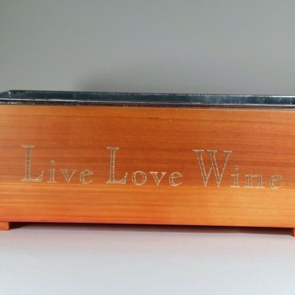 Servappetit "Live Love Wine" Wooden Wine Trough - Picture 1 of 6